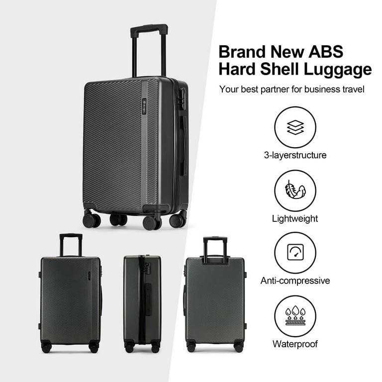 Ginza Travel Hardshell 3 Piece Luggage Sets, Carry On & Checked