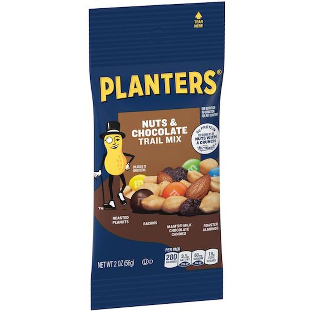 Planters Snack Nut Chocolate Trail Mix, 2 Ounce -- 72 per Case.