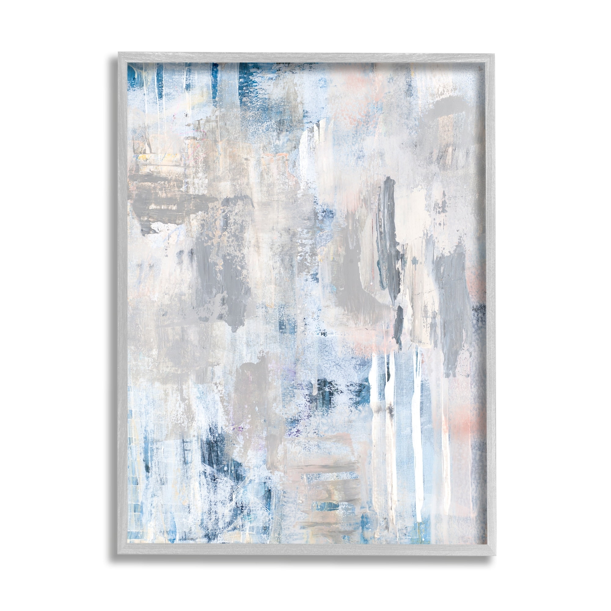 Stupell Industries Modern Abstract Cascading Painting Blue Pink Grey Composition, 16 x 20,Design by Robin Maria
