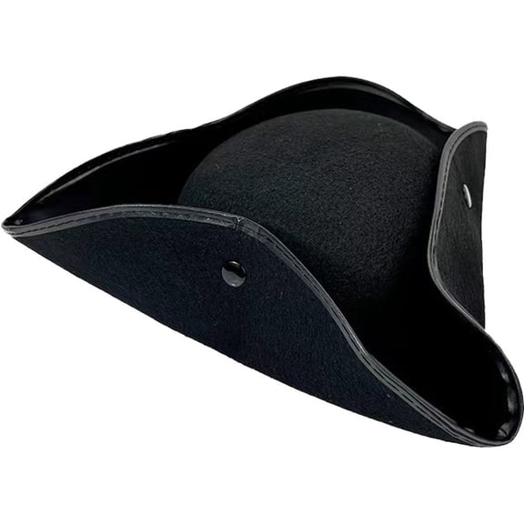 Hsqqdc Unisex Tricorn Pirate Captain Hat, Themed Party Hat for Men Women