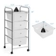 thumbnail image 2 of Patiojoy Chariot à 4 Tiroirs Bacs de Rangement avec Roues pour Maison&École&Bureau Blanc Transparent, 2 of 9