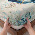 thumbnail image 3 of Queen Size Fitted Sheet Set - Nautical Anchor 3 Piece Bedding Sets 16" Deep Pocket Fitted Sheet with 2 Pillowcases, Vintage Coastal Summer Beach Coral Brushed Microfiber Hotel Luxury Bed Sheets, 3 of 9