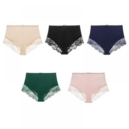 

Womens Underwear Invisible Seamless Bikini Lace Underwear Half Back Coverage Panties Pack of 5