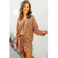 thumbnail image 4 of Women's Wild Orange Leopard Print Long Sleeve Pajama Set - [ZhiHiMeRi] | (US 16-18)XL, 4 of 8