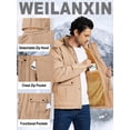 thumbnail image 5 of Weilanxin Men's Winter Jacket with Hood Fleece Lined Water Repellent Windproof Thicken Parka Winter Coat for Skiing Hiking Work, 5 of 11