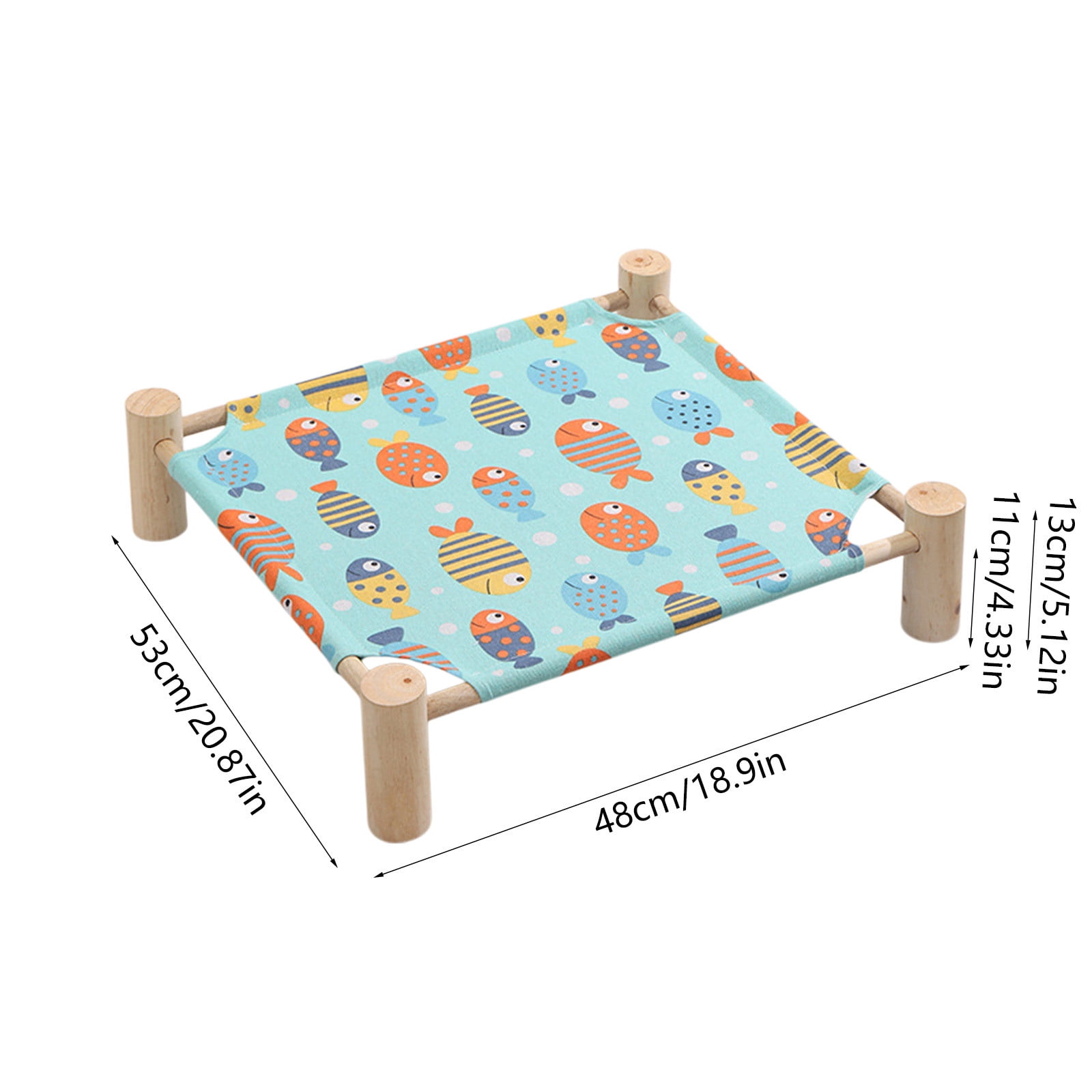 Nebwoak Elevated Dog Bed for Cooling with Removable Washable Cover - Raised Wooden Frame Cot for Indoor Cats & Small Medium Dogs - Breathable Summer Pet Bed