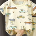 thumbnail image 4 of CAUYDY Toddler Girl Baby Boy Summer Outfit Letter Print Short Sleeve Summer T-Shirts Top Shorts Casual Clothes Set For 3t 4t 5t 6t Children's Day Gift 2PCS (Sizes 6-12 Months,H03-Beige), 4 of 4
