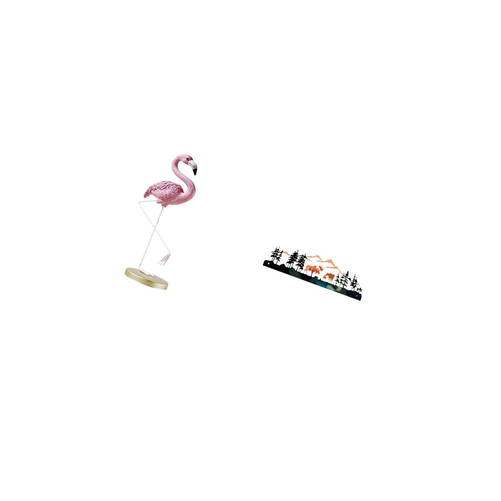 Flamingo Statue Deer Sculpture Wall Art Hand Painted Resin Material for Home Garden Office Decor