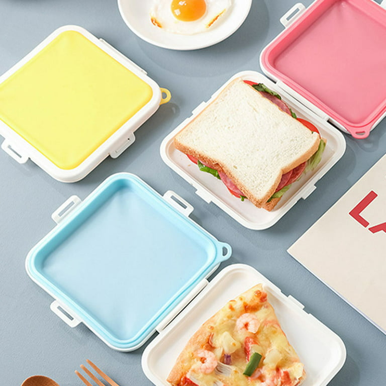 Lunch Box Sandwich Bread Fresh Storage Box Silicone Portable Carrying Bento  Box Heatable Seal Food Storage Container