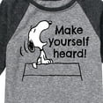 thumbnail image 3 of Peanuts - Make Yourself Heard - Toddler & Youth Raglan Graphic T-Shirt, 3 of 5