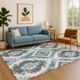 thumbnail image 7 of Addison Rugs Mayfield Premium Machine Washable Transitional Aztec Teal Rectangle Rug, 2'6" x 3'10", 7 of 7