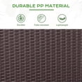 thumbnail image 4 of Aoodor Deck Railing Planter Boxes Set of 4, 12 Inch Rattan Pattern Round Outdoor Planters with Adjustable Brackets for Patio, Balcony, Fence, Brown, 4 of 7