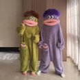 thumbnail image 6 of Kintue Monster Onesie Adult, Goofy Big Mouth Pajamas with 3D Hood, Ultra Soft Plush Halloween Pajamas for Couples Family Matching Sets, 6 of 8
