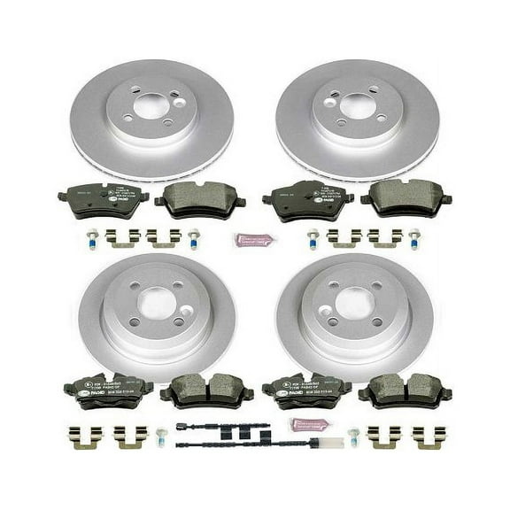 Power Stop Front and Rear Euro-Stop ECE-R90 Certified Brake Pad and Rotor Kit ESK6742