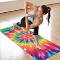 thumbnail image 6 of Colorful Rainbow Tie Dye Spiral Pattern Hot Yoga Mat Towel Non Slip for Hot Yoga - Quick-Drying Yoga Mat Cover with 4 Corner Pockets with Travel Bag - Hot Yoga Towel Non Slip 70"x26", 6 of 6