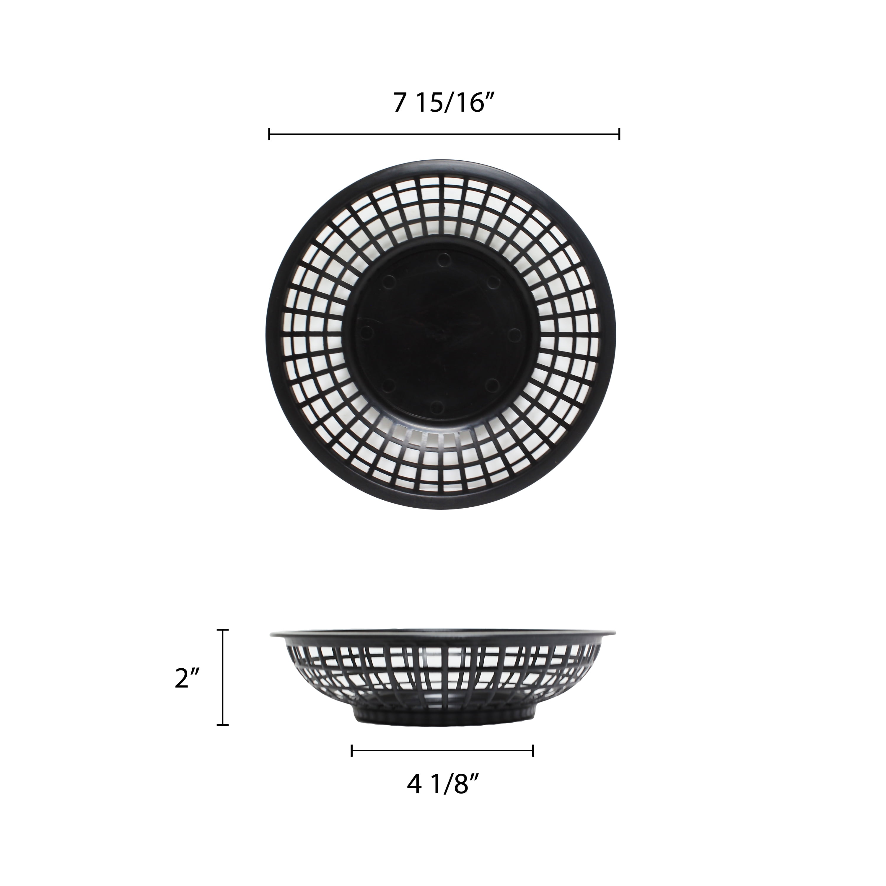 Excellante 8" round basket, black, comes in dozen