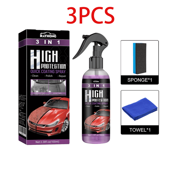 Three-in-One Coating Agent,Paint Restoration Kit,Purple Coating Agent,Paint Cleaning, Polishing & Protection in One Step