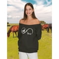 thumbnail image 6 of Horse Lover Infinite Love Off shoulder sweatshirt Horse Black Small, 6 of 6