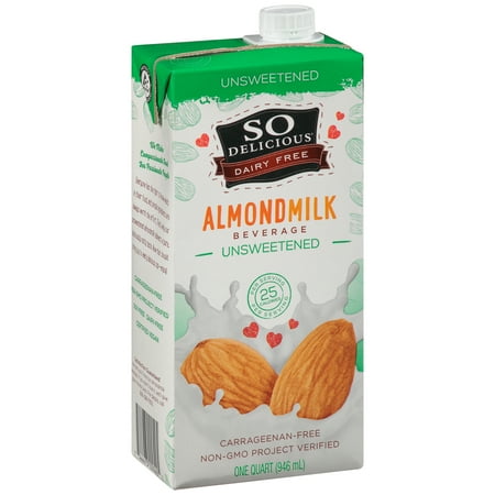 1 Quart Milk Carton - So Delicious? Dairy Free Unsweetened Almondmilk Beverage 1 qt. Carton