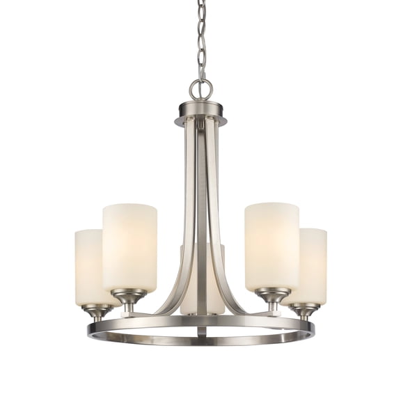 Z-Lite Bordeaux 5 Light Chandelier in Brushed Nickel
