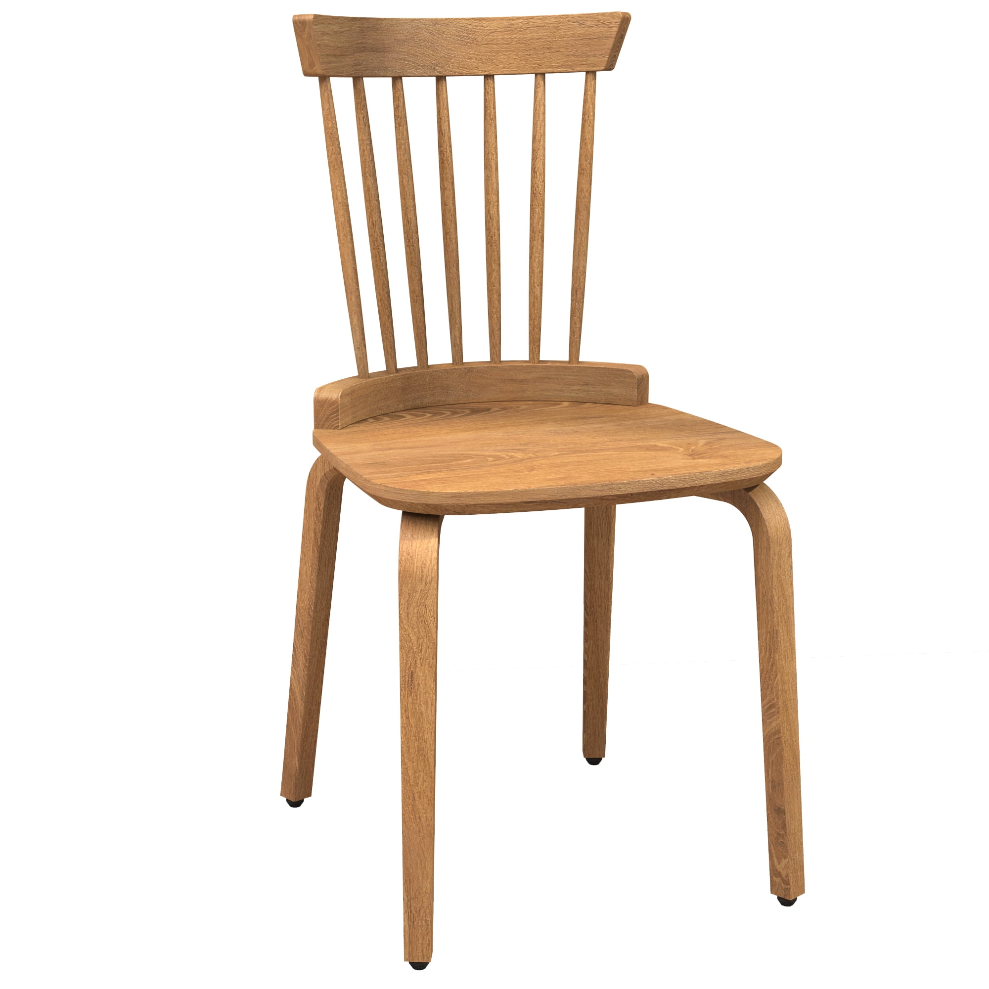 Resenkos Solid Wood Slat Back Dining Chairs Set of 2, Country Farmhouse Windsor Chair, Walnut