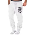 thumbnail image 5 of XINPING Khaki Pants for Men 32x34 Slim Fit Daily Casual Pants Elastic Waist Drawstring Pants Y2k Wide Leg Pants with Pockets, 5 of 6
