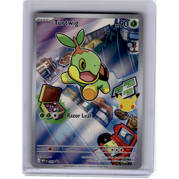 Collectible 2026 Pokemon Mega Evolution Turtwig Holo Black Star Promo #040 English Trading Card