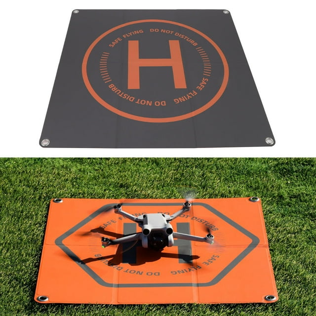 Plataforma de Aterrizaje Con Eslogan de Drones, Almohadilla de Aterrizaje de Drones Con Resistencia Sucio Cuadrado de Doble Color para Césped
