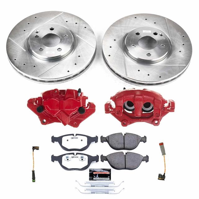 PowerStop Front Z26 Street Warrior Brake Pad and Rotor Kit with Red Powder Coated Calipers Fits: MERCEDES-BENZ Select Models KC5118-26
