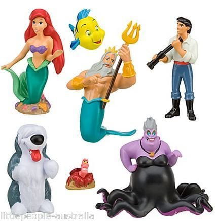 Disney The Little Mermaid 30th Deluxe Figurine Playset 10 Loose Figure Set Ariel 