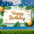 thumbnail image 7 of Colorful Pineapple Happy Birthday Banner Tropical Leaf Decoration Event Background for Birthday Party Summer Celebration Photo Shoot, 7 of 7
