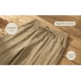 thumbnail image 6 of Diufon Linen Pants Women Summer Boho Wide Leg Palazzo Pants Casual Drawstring High Waisted Trousers with Pockets, 6 of 11