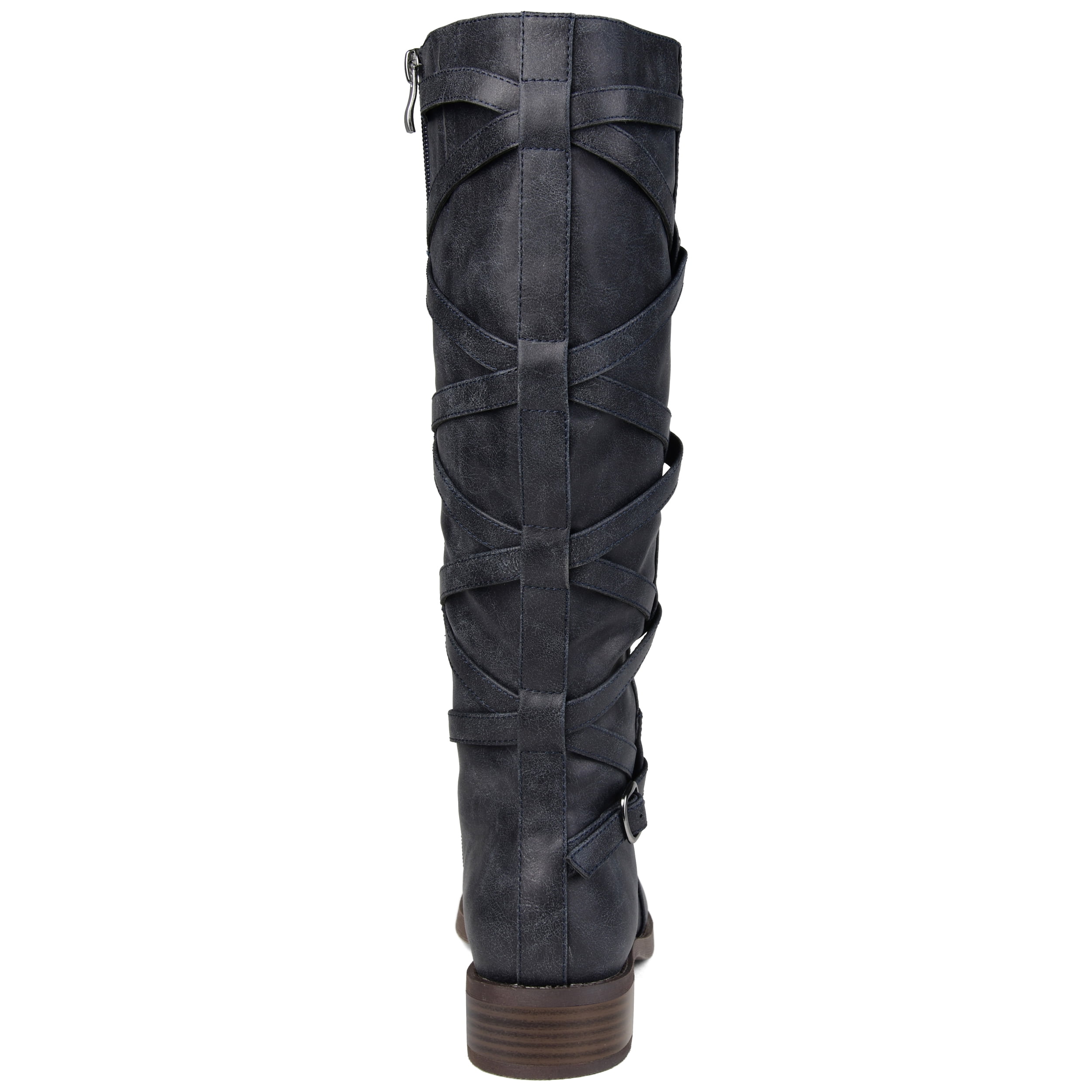 Brinley Co. Womens Extra Wide Calf Lace-up Detail Riding Boot