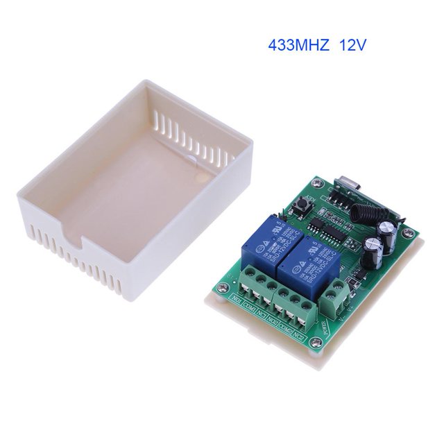 2 Control Remoto Interruptor Dos Teclas Controles Relé Inalámbrico + (12V) 2pcs