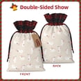 thumbnail image 2 of Rocae Beautiful Rabbit Print Christmas Drawstring Linen Gift Bag with Drawstrings Treat Bag Goody Present Bags for Christmas Party Favor, 2 of 8