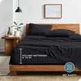 thumbnail image 4 of Juego de Sábanas Lavadas Bare Home Colección Premium 1800 3 Piezas Twin Negro, 4 of 6
