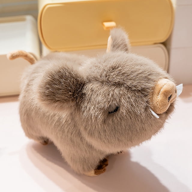 Peluche de jabalí | Figura de peluche realista | Simulación suave y realista | Tejido duradero | Idea de regalo coleccionable | Muñeca Decoración de la Naturaleza | 1 Pieza | Diseño lindo y abrazable