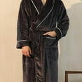 thumbnail image 5 of TIWEKE Women's Terry Cloth Robe Cozy Shawl Collar Plush Long Bathrobe Warm Shower SPA Bath Robe with Pocket (Black,XL), 5 of 5