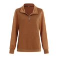 thumbnail image 4 of Futezty Womens Fashion Quarter Zip Stand Sweatshirts Long Sleeve Plain Casual Ladies Pullovers Shirts Tops, 4 of 8