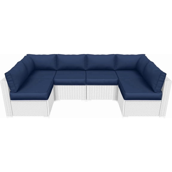 Poteban Outdoor Cushions for Patio Furniture Replacement, Waterproof Patio Furniture Cushions, Deep Seat Patio Cushions, Patio Seat Cushions for Outdoor Sectional (Navy Blue)