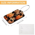 thumbnail image 5 of Square PU Leather Luggage Tags, 2 Pack, with Privacy Cover and Stainless Steel Ring - Suitable for Travel, Backpack, Handbag - Bag Tags, Handbag Tags Thanksgiving Leaves, 5 of 7