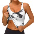 thumbnail image 3 of Balery Monochrome Flying Ravens Sujetadores deportivos con espalda cruzada para mujer, acolchados, sin costuras, de alto impacto, ideales para yoga, gimnasio, entrenamiento y fitness.-, 3 of 8