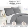 thumbnail image 5 of Southshore Fine Linens Duvet Cover Set, King/California King Size Duvet Cover with 2 Pillow Shams, Hidden Zipper Closure, Corner Ties, Wrinkle Free, Fade Resistant, Grey, 5 of 9