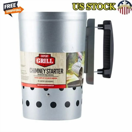 Chimney Starter Stainless Steel Safe Handle Quick Charcoal Grilling Tool New