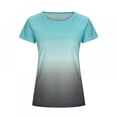 thumbnail image 2 of Womens Summer Tops Tie Dye Short Sleeve V Neck T Shirts Tee, 2 of 10