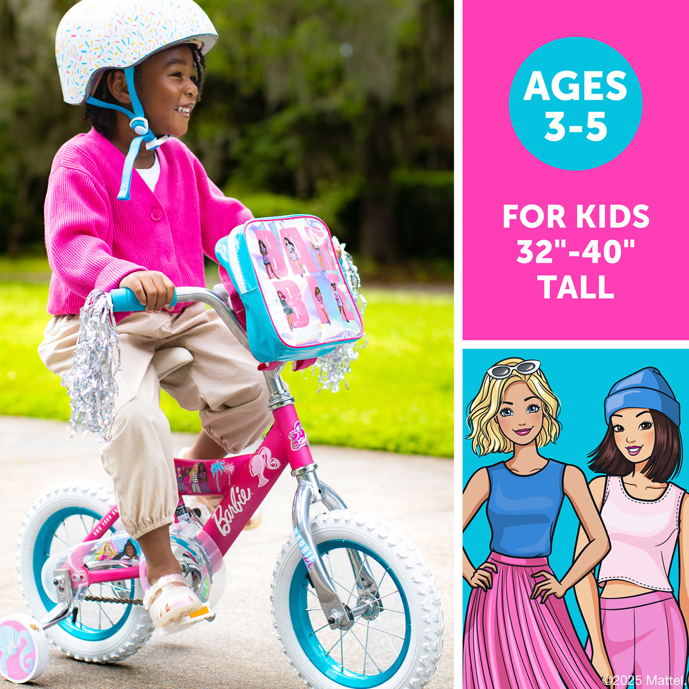 Barbie 12" Girls BMX Bike with Training Wheels photo 2