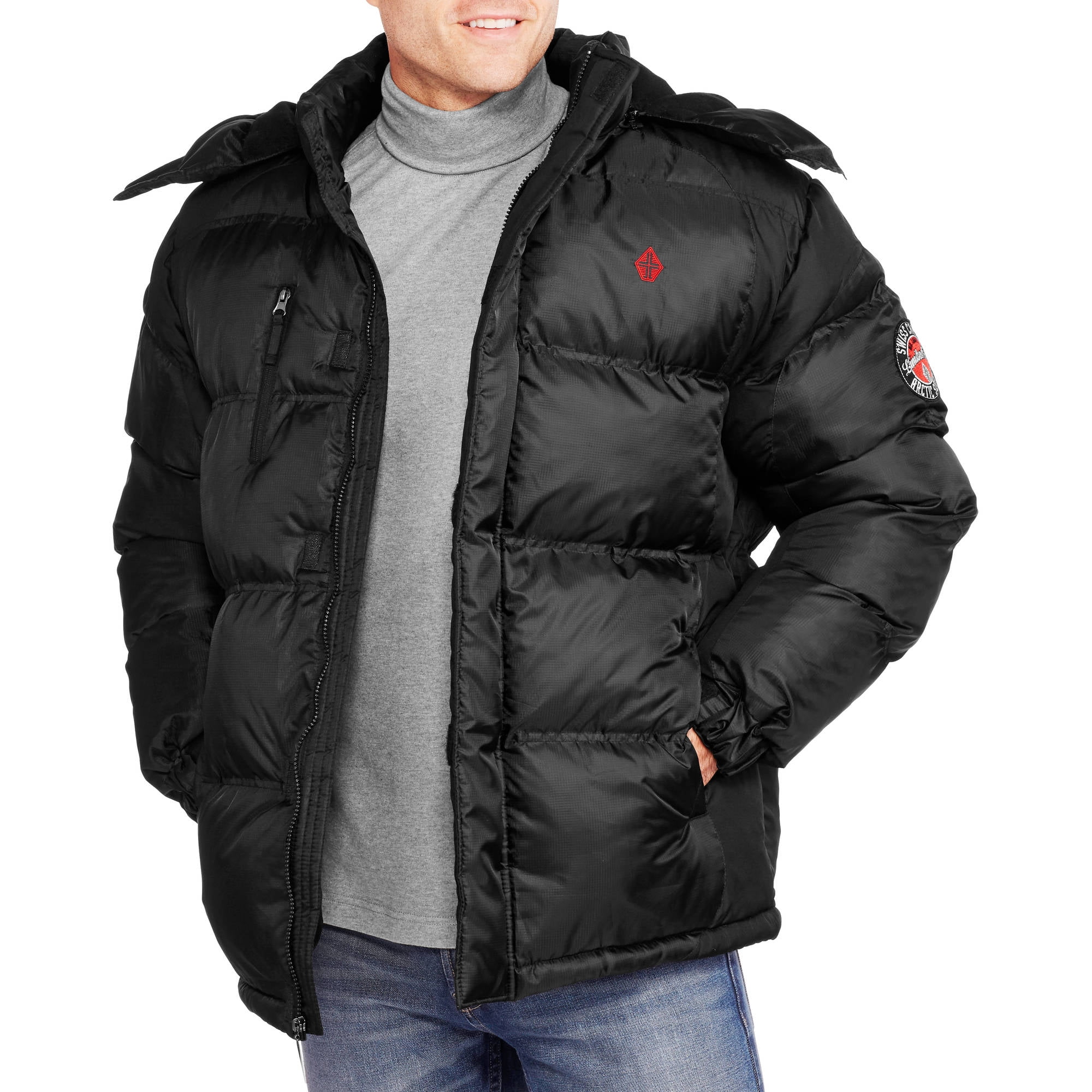 ONLINE Men s Fleece Lined Rip Stop Bubble Jacket Walmart Walmart