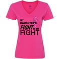 thumbnail image 3 of Inktastic My Daughters Fight is My Fight- Breast Cancer Awareness Women's V-Neck T-Shirt, 3 of 5