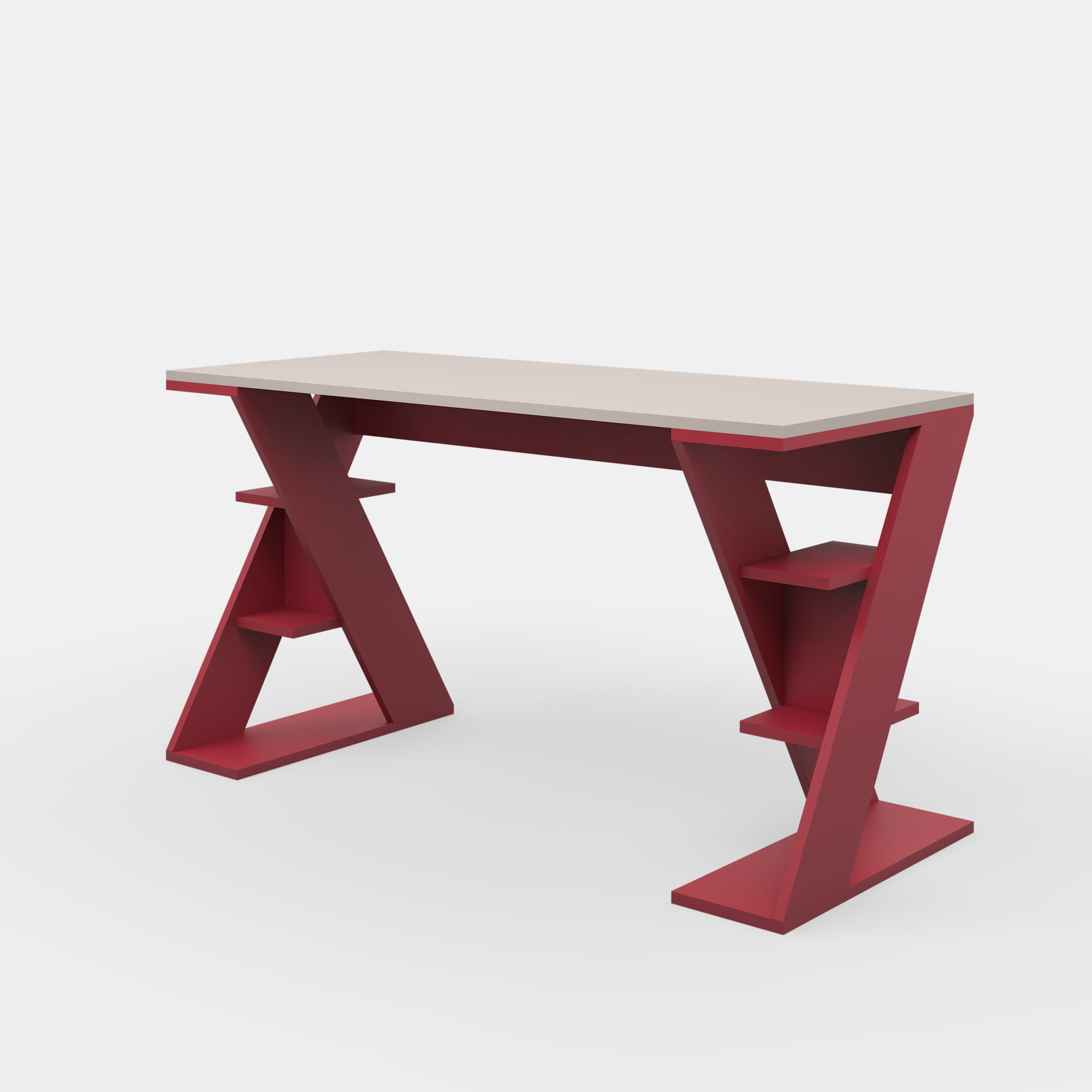 Ada Home Decor Furniture 3 Tier Light Mocha Burgundy Dearborn Modern Desk
