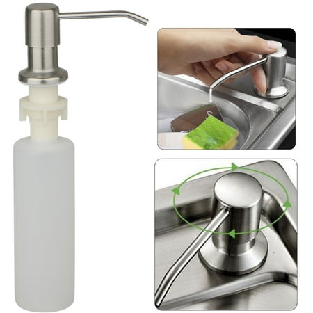 Built In Detergent Dispenser EEEkit 300ML Sink Soap Dispenser Built in Soap Dispenser Pump Pure Head Made of heavy-duty 304 stainless steel & plastic, 360°Rotating Pump,Perfect for liquid soap, lotion or liquid detergent. ()
